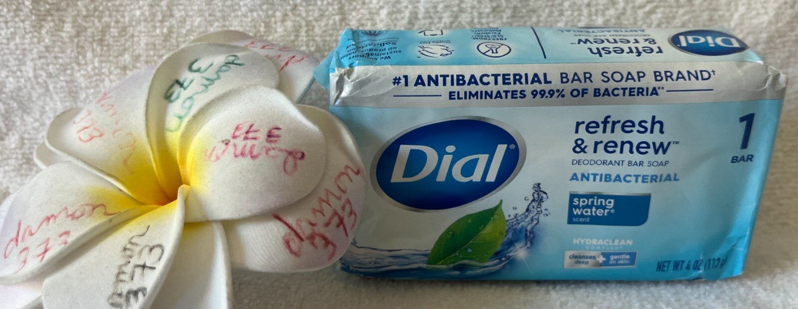 DIAL**Spring Water**ANTIBACTERIAL Refresh & Renew DEODORANT SOAP~4 OZ/113 g~NEW