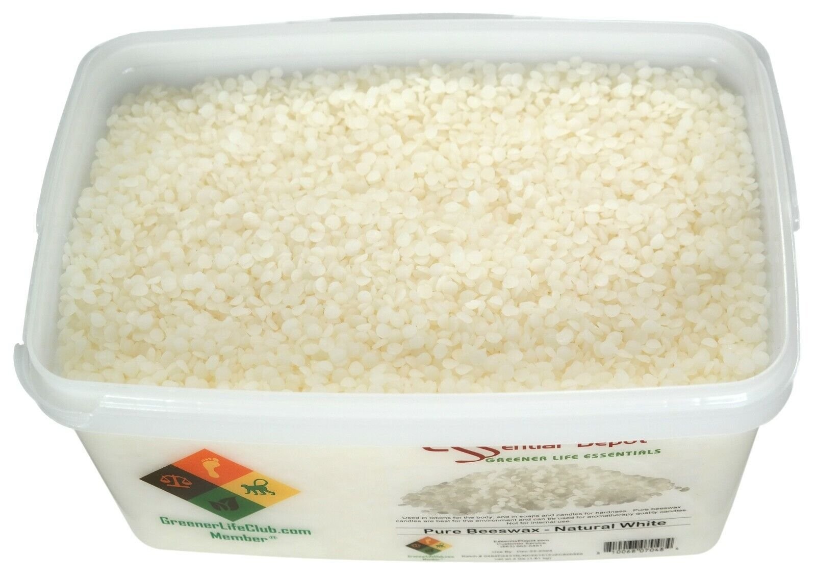 Bees Wax Pastilles Pearls – White- 4 lbs – Greener Life Club Box