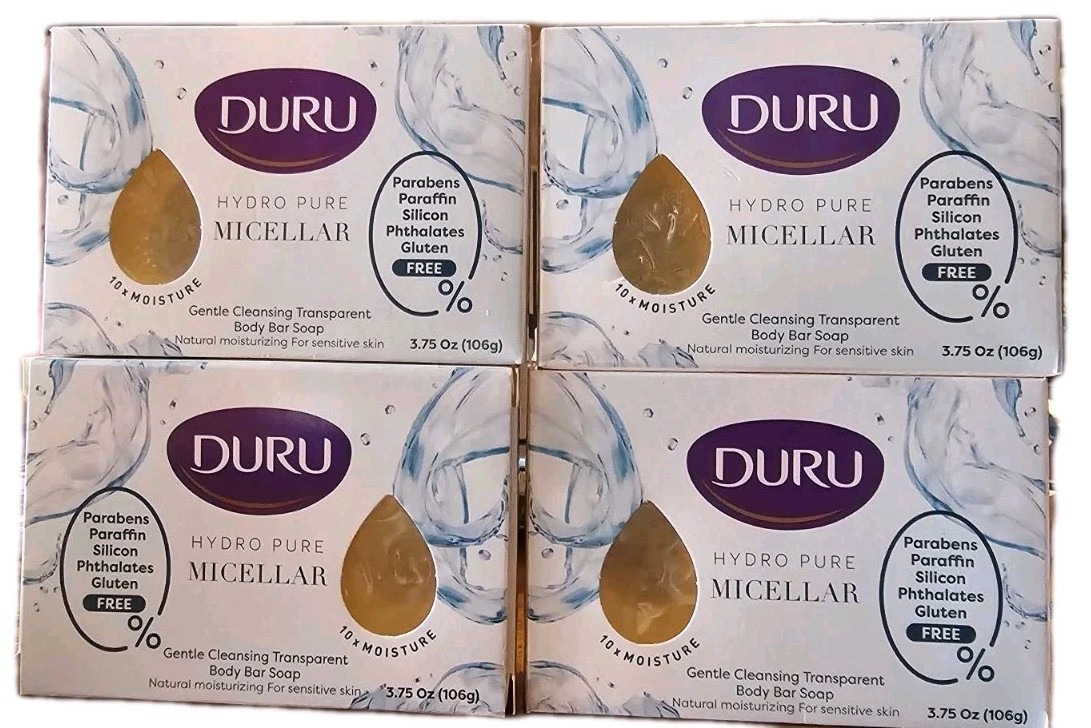 4x DURU ALOE VERA Hydropure Gentle Cleansing Body Bar Soap 3.75oz Ea.