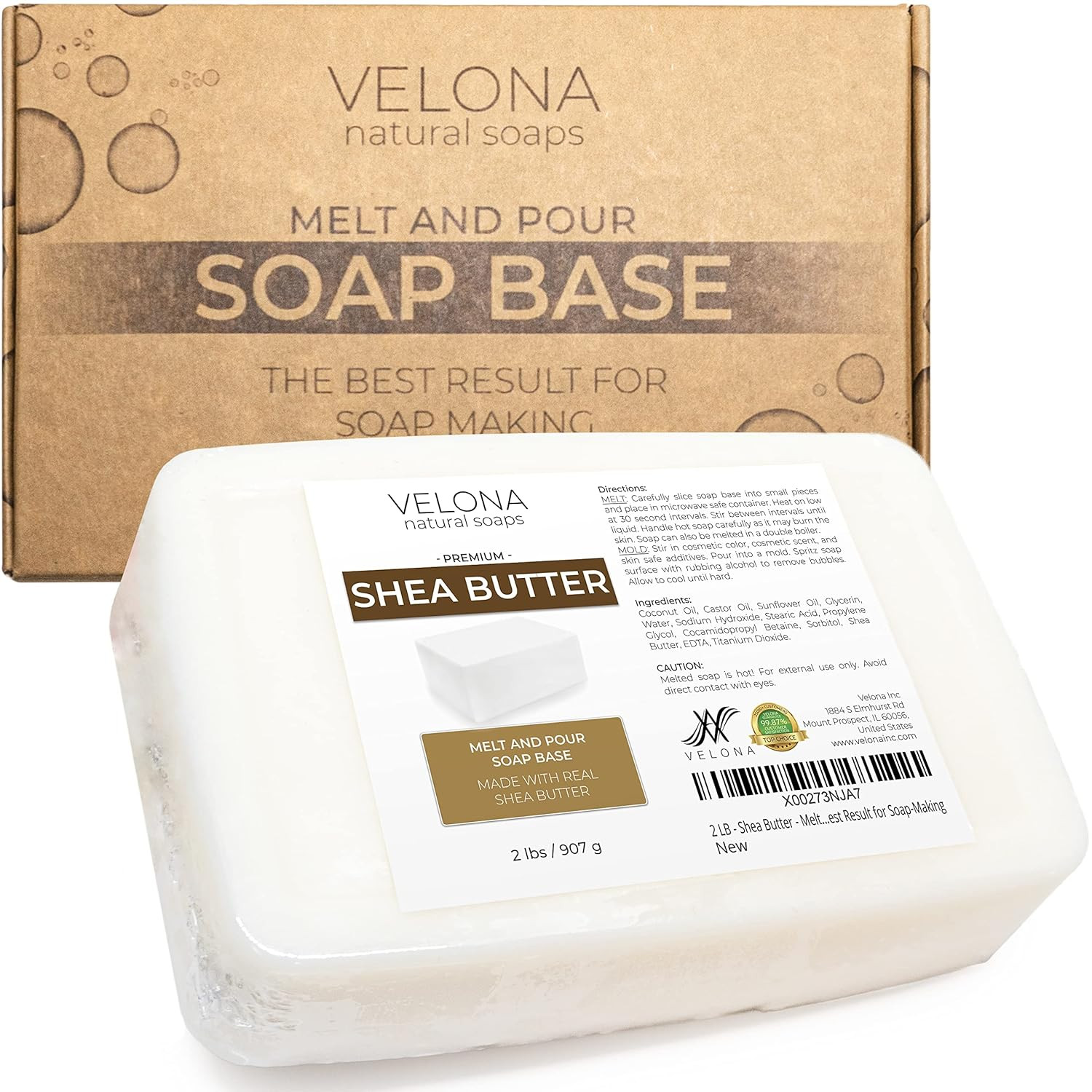 Velona 2 LB – Shea Butter – Melt and Pour Soap Base SLS/SLES Free | Natural Bars