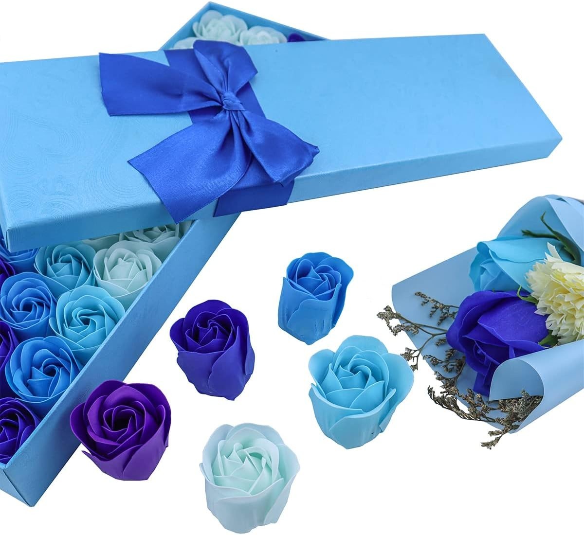 33 PCS Floral Scented Bath Soap Rose Flower Petals, Plant Essential Oil Rose Soa