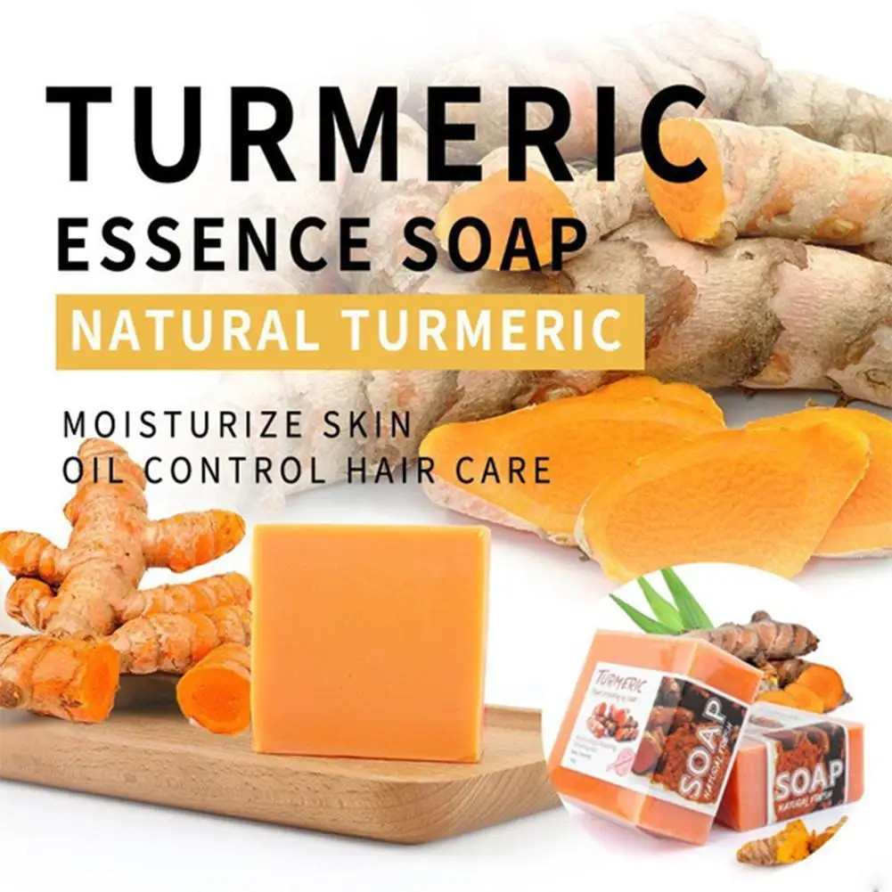 3PCS Tumeric Soap Skin Whitening Dark Spots lightening Acne Brightening Turmeric