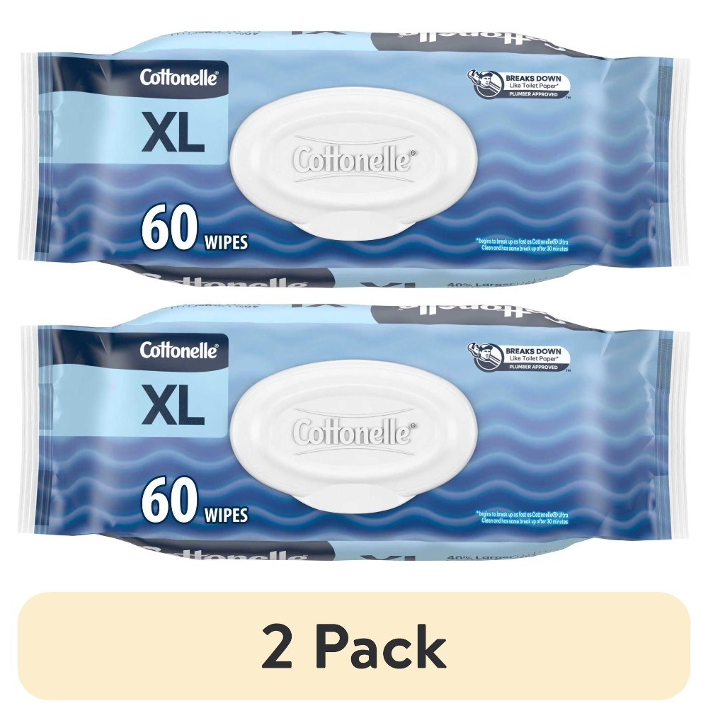 (2 pack) Cottonelle Ultra Fresh XL Flushable Wet Wipes, 1 Flip-Top Pack