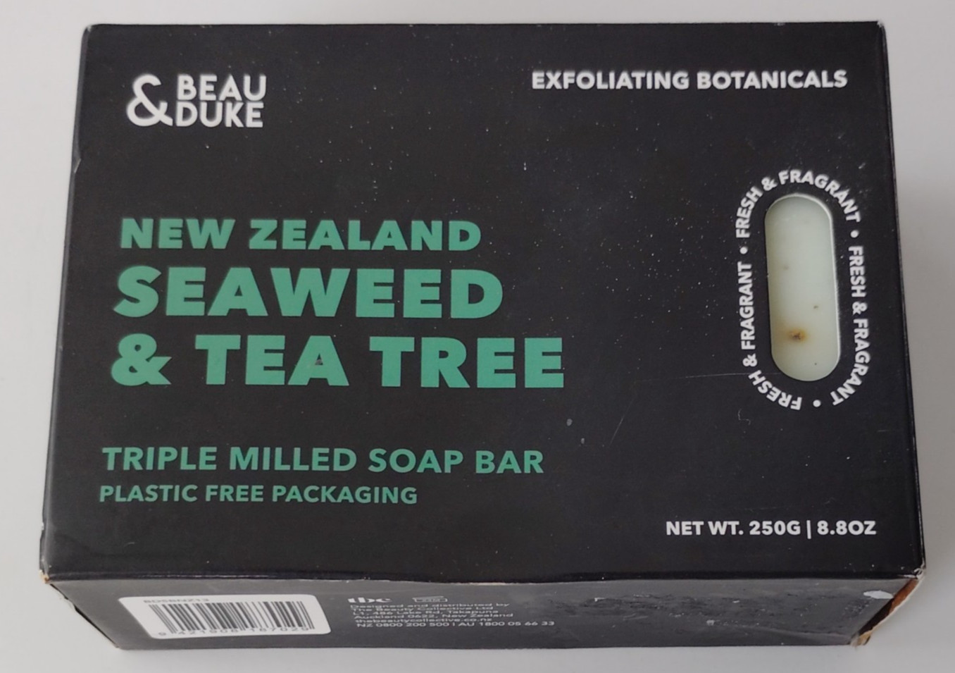 Beau & Duke 8.8oz Bar Soap New Zealand Seaweed & Tea Tree Exfoliating Botanicals