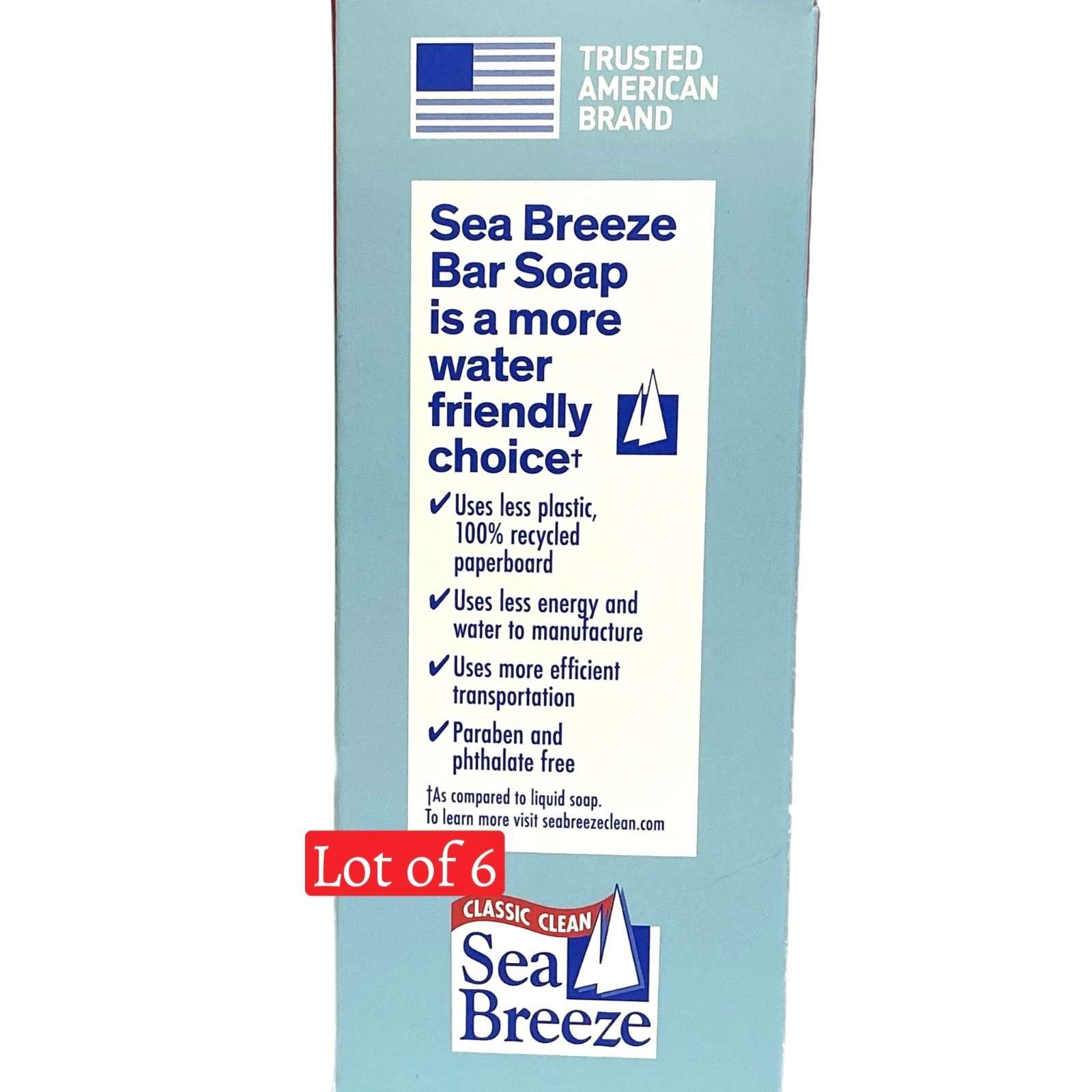 6 SEA BREEZE CLASSIC CLEAN TONING & CLARIFYING MOISTURE BAR SOAP 6.5 oz
