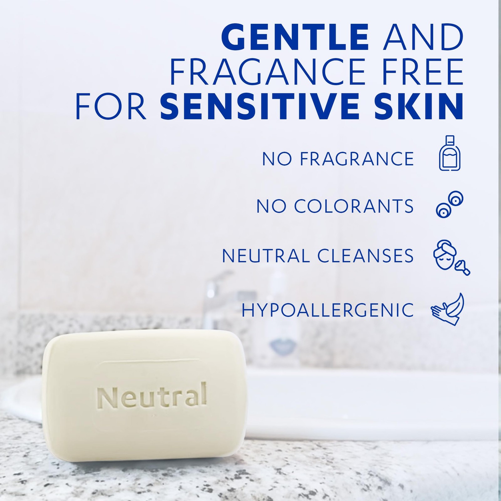 Grisi Neutral Hypoallergenic Bar Soap – 6 Count (Pack of 1), White