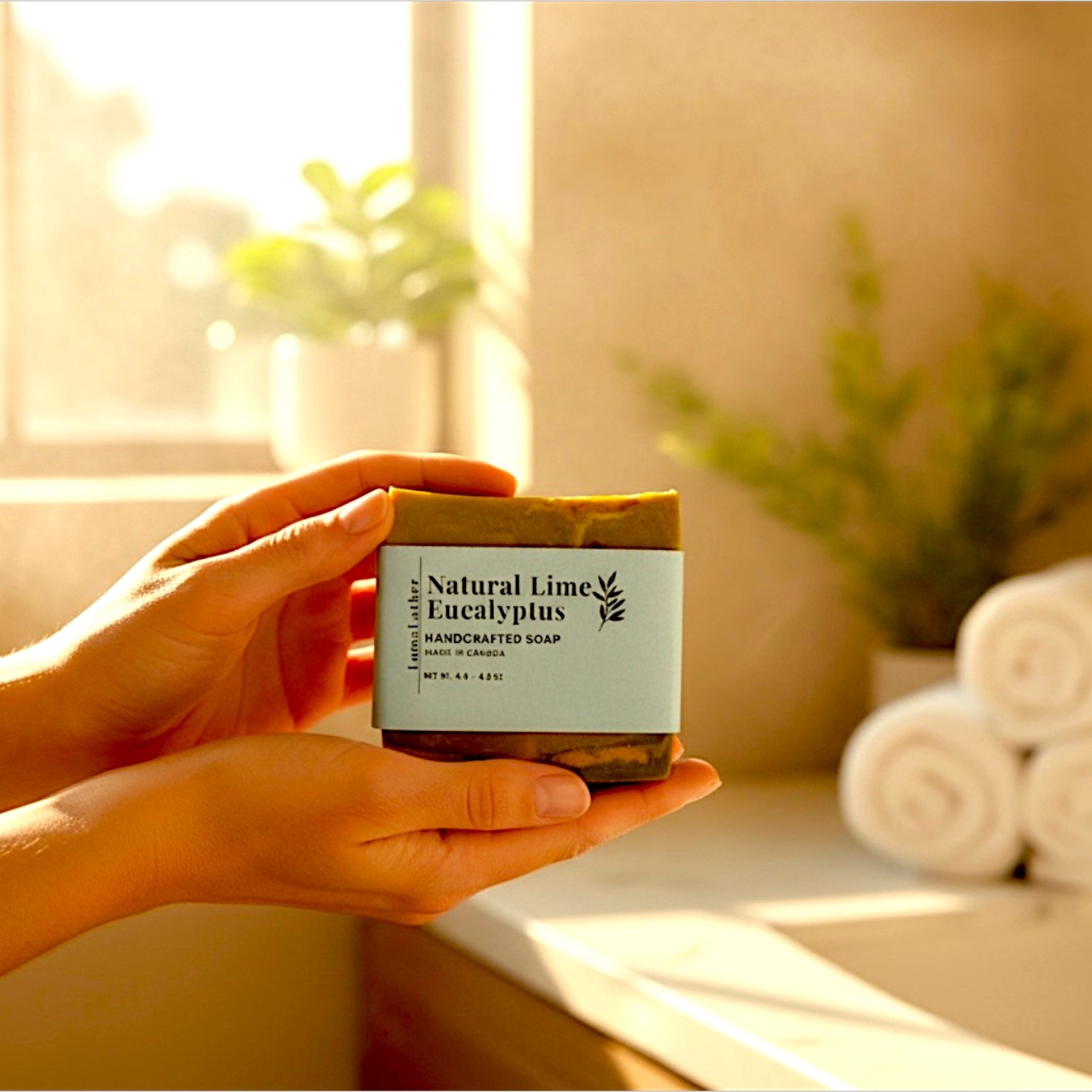 LumaLather Lime & Eucalyptus Mint Handmade Soap – Refreshing Artisan Bath Bar