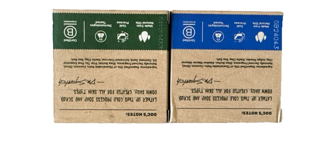 Dr. Squatch Natural Bar Soap, Fresh Falls,/ Pine Tar 5oz Each, – 2 PACK