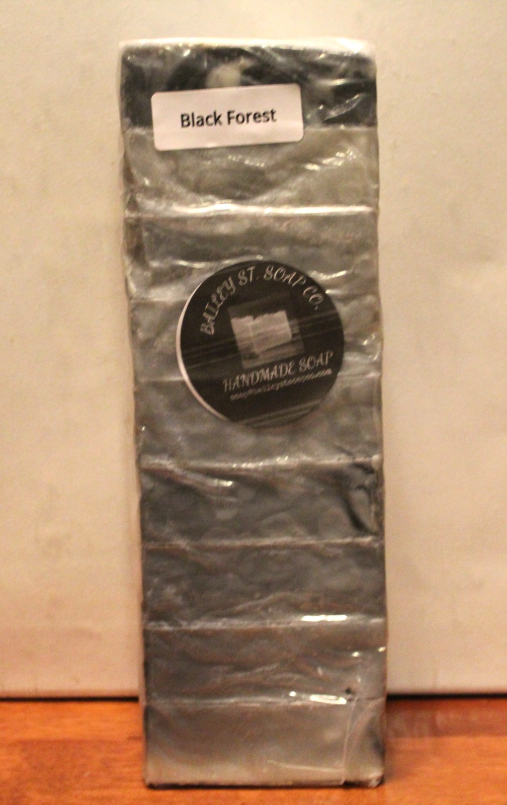 Black Forest Cold Processed handmade soap loaf, 9 precut bars