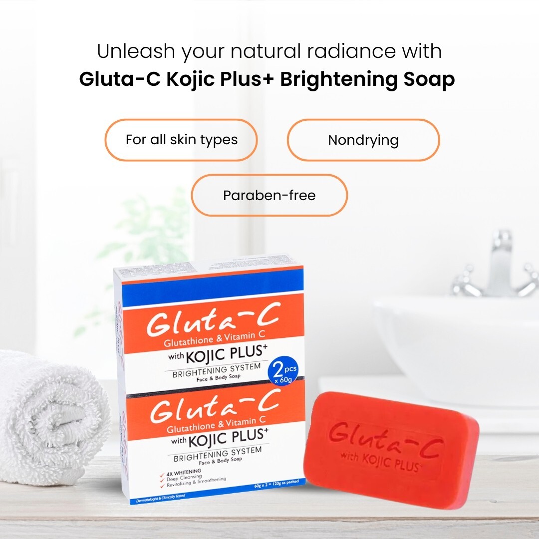 Gluta C Face and Body Kojic Acid Soap with Glutathione and Vitamin C