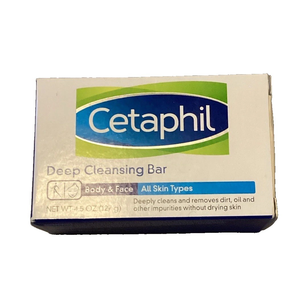 Cetaphil Deep Cleansing Bar for Face & Body All Skin Types 4.5 oz