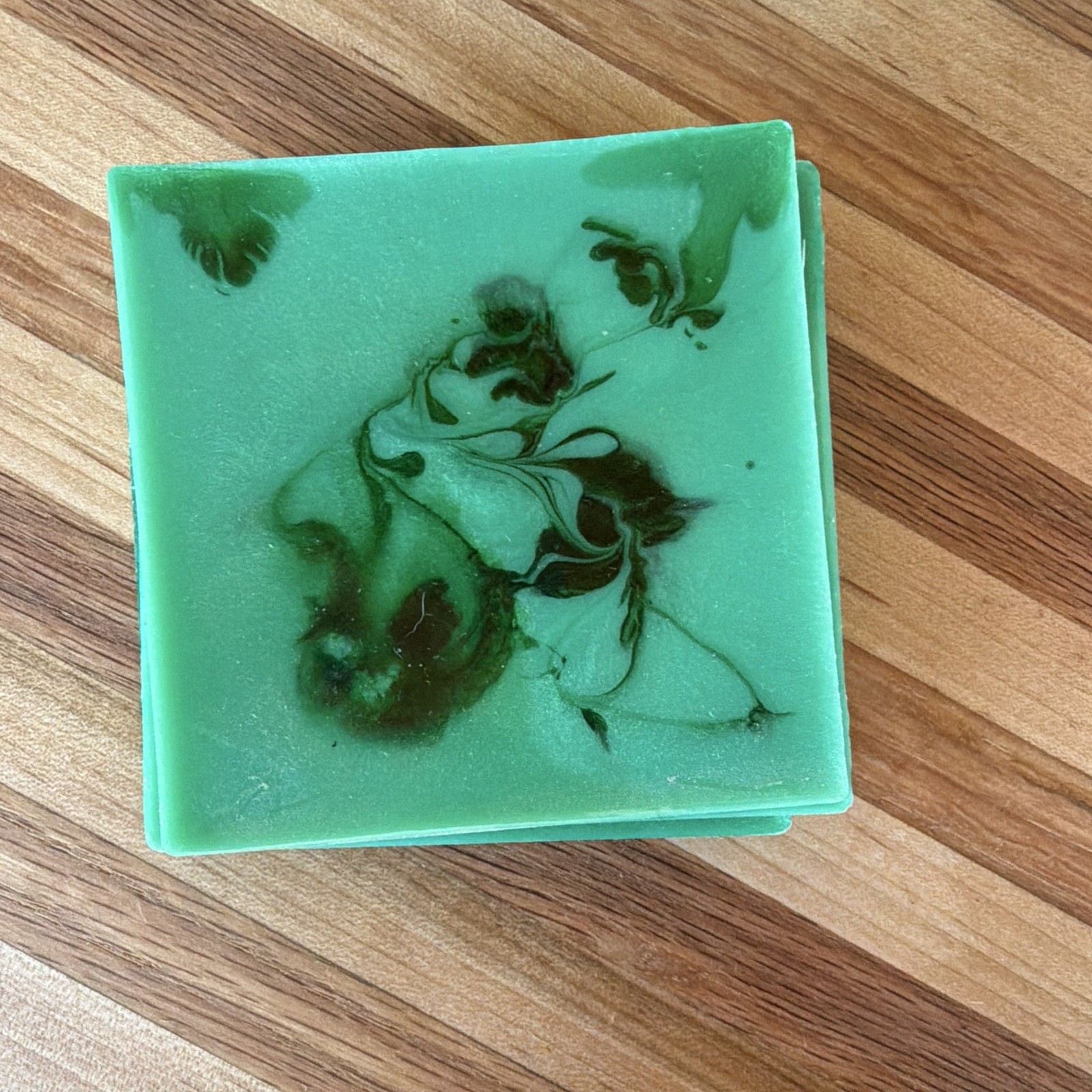 Handmade Green/Black Swirl Rectangular coasters (5)￼