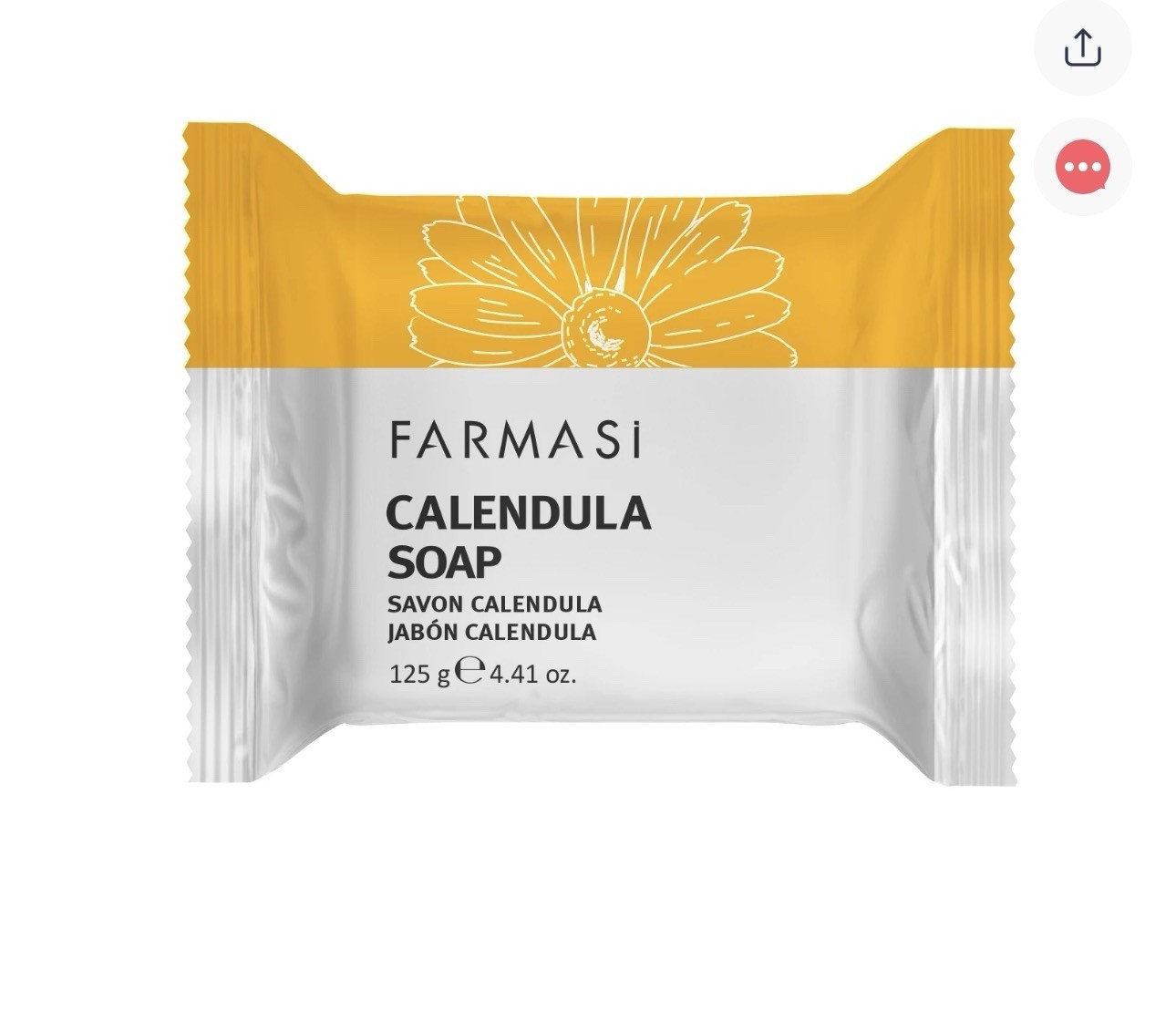 Farmasi Calendula Soap Bar for Body 4.41 oz White/Yellow Women Men Teens