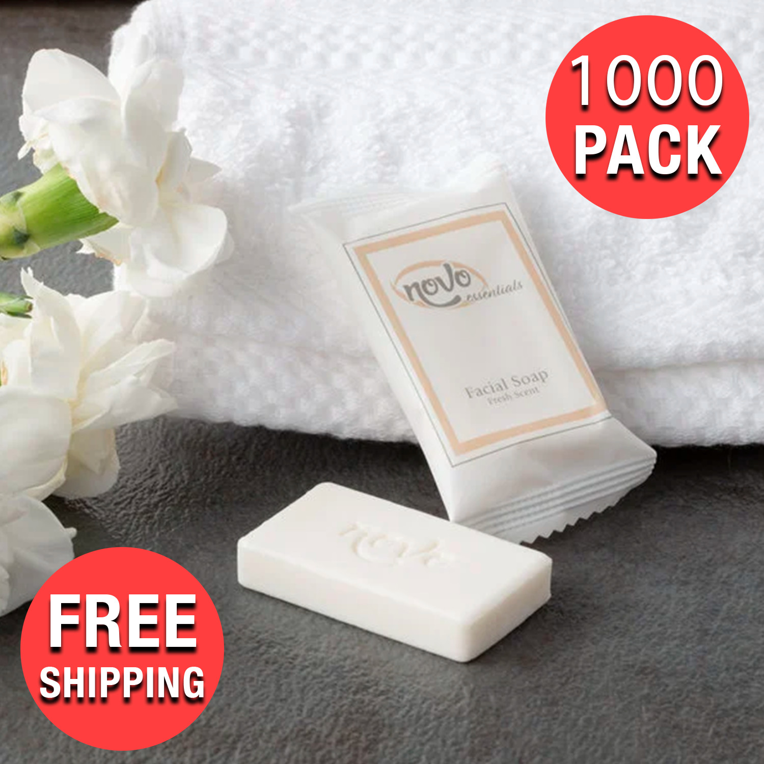 (1000-Case) Soaps 0.4 oz. Hotel Motel Wrapped White Travel Size Face Body Soap