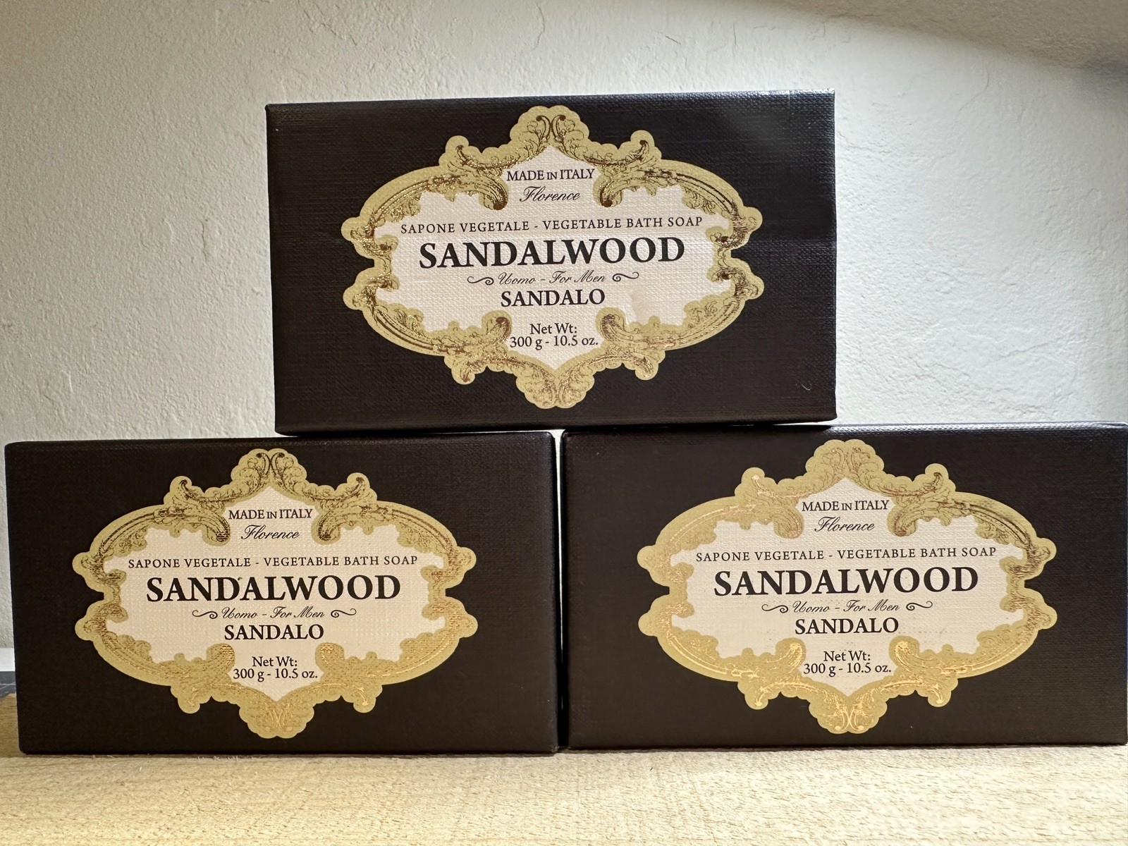 LOT OF 3 ~ Sapon Artigianale Toscano | Men’s Collection | Sandalwood | 10.5 Oz.