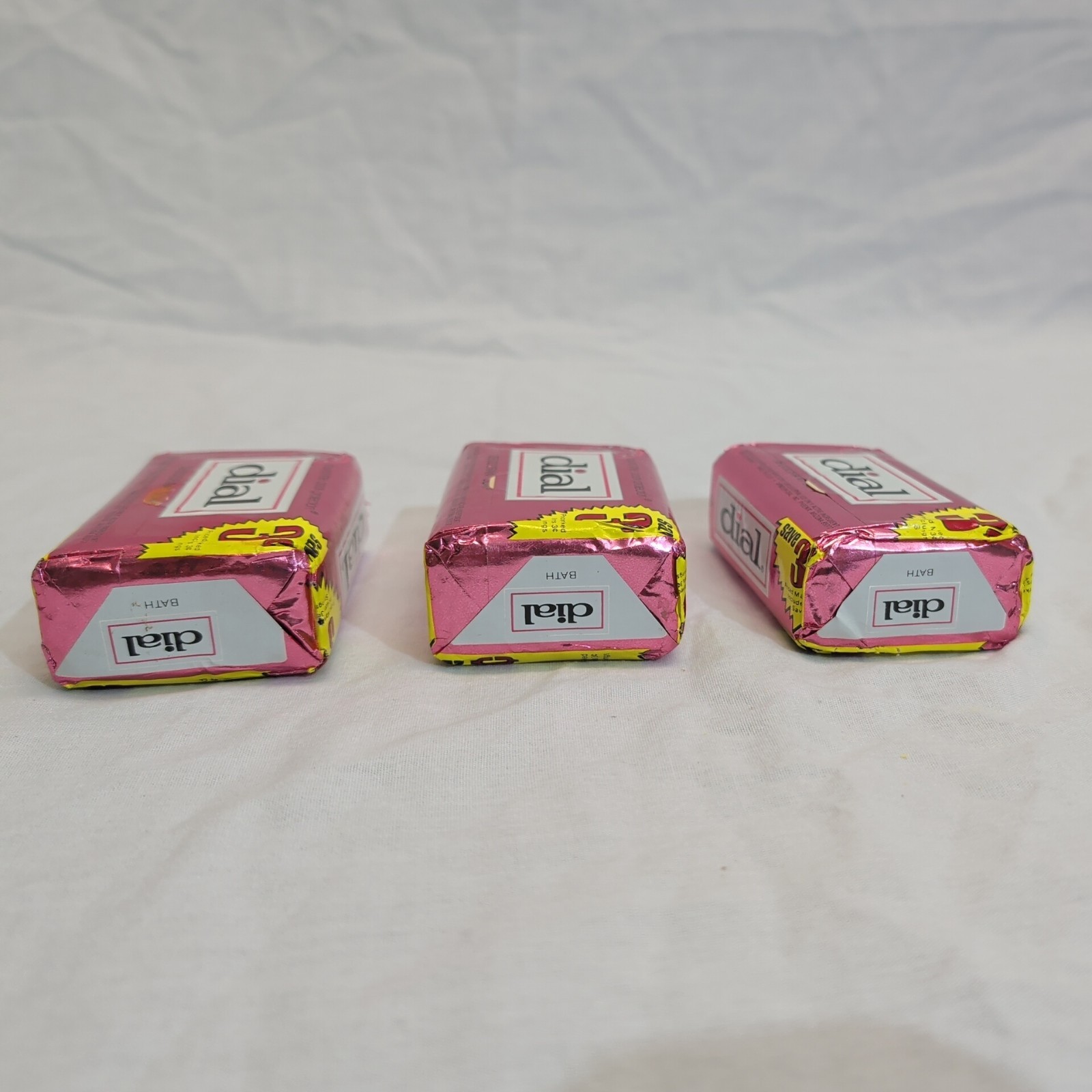 Lot of 3 Dial Bath Size Deodorant Beauty Bar Soap 5 OZ Vintage NOS Pink