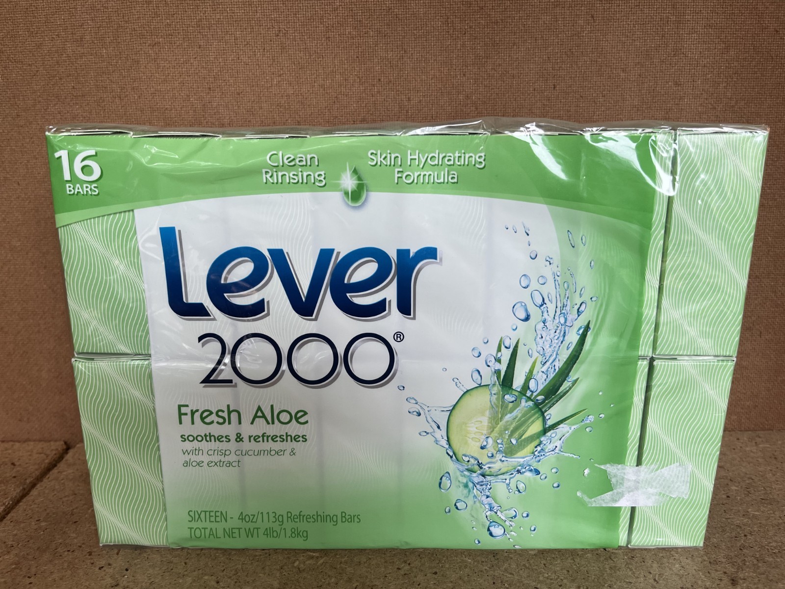 Lever 2000 Original Fresh Aloe Crisp Cucumber Aloe Glycerin Bar Soap 16 BARS C94