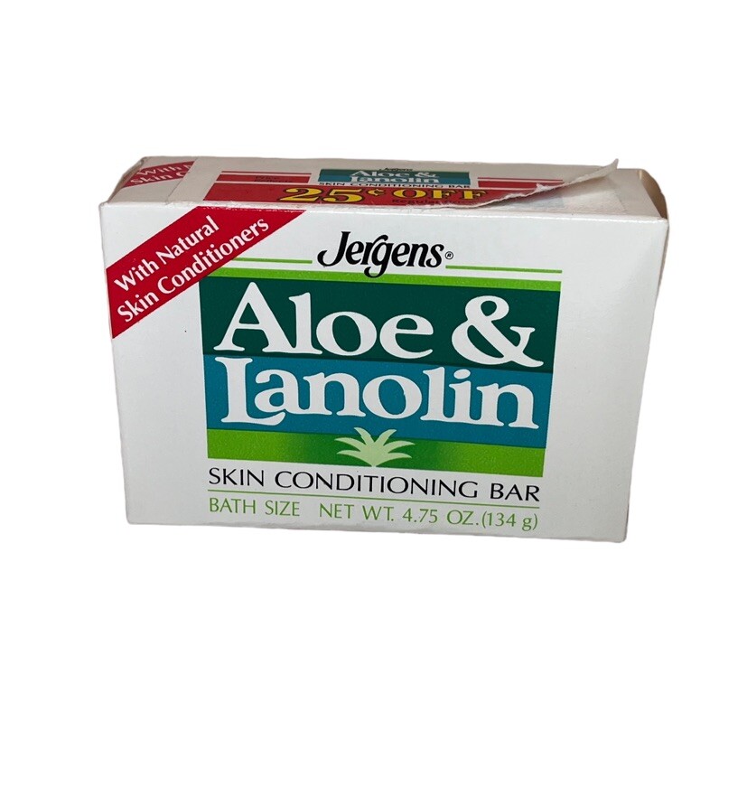 Vintage 1980’s Jergens Aloe & Lanolin Bar Soap 1 Unopened 4.75oz Bar