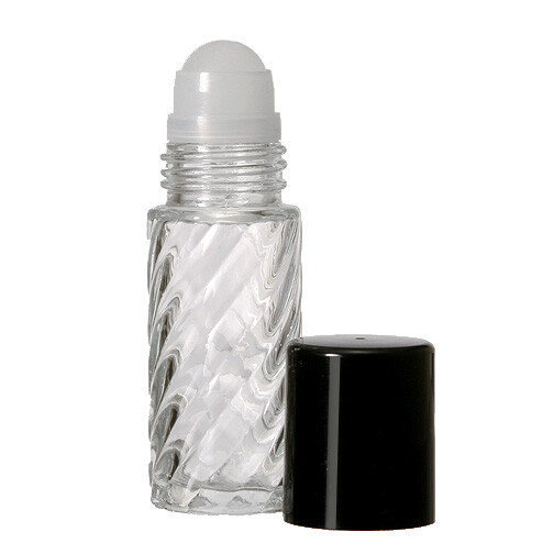 1 oz. Big Swirl Glass Roller Perfume Essential Fragrance Oil Bottle 30 ml 3-Pack