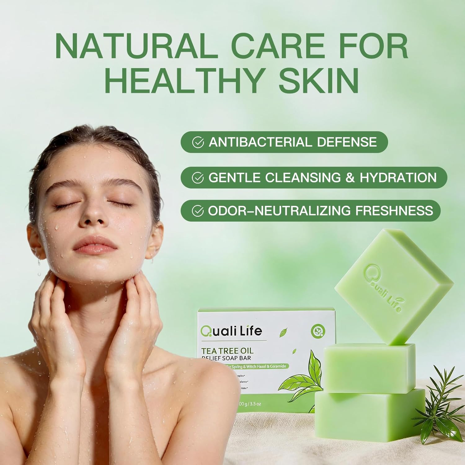 Tea Tree Soap, Tea Tree Soap Bar for Face & Body, Antifungal Soap with Tea Tree