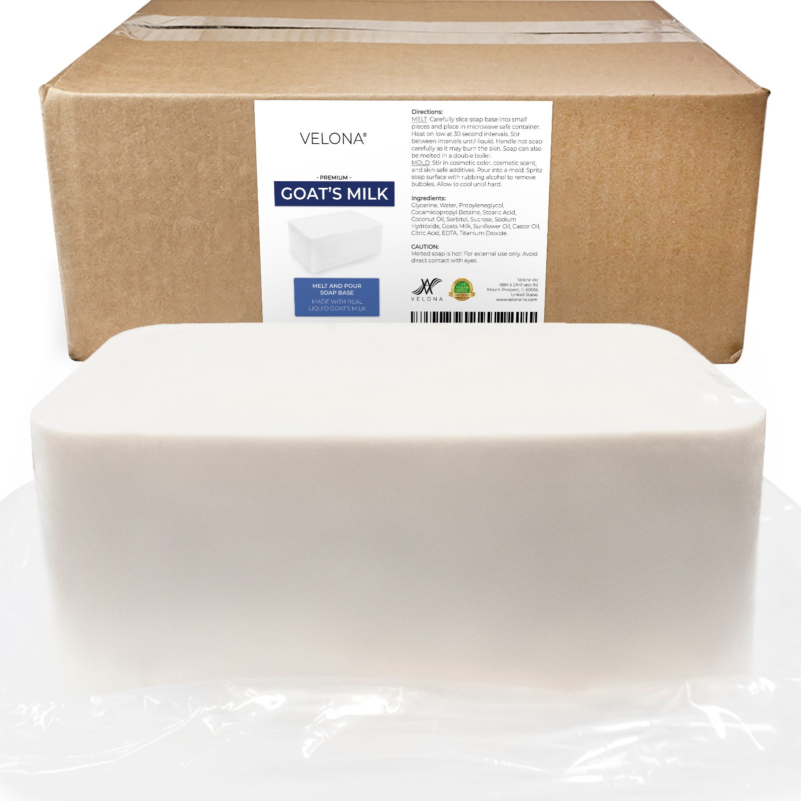 2,5,10,25 LB – GOATS MILK Soap Base by Velona | SLS/SLES free | Melt and Pour