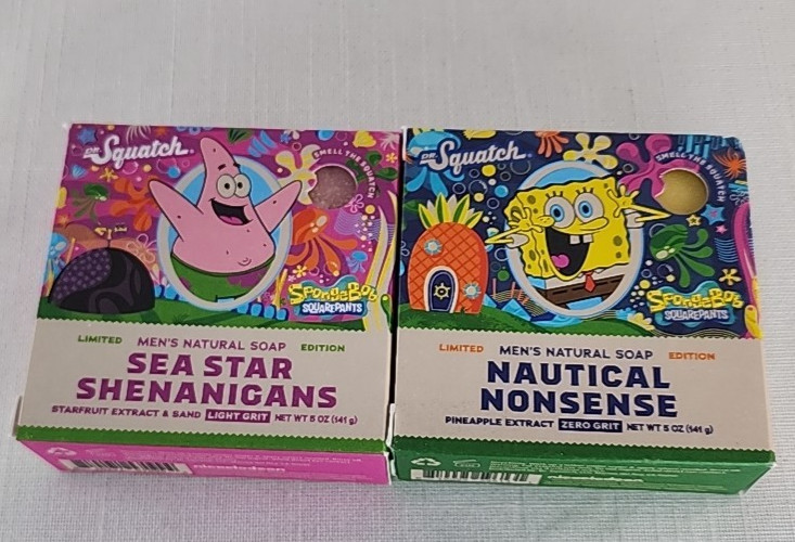 Dr. Squatch Mens Limited Edition SPONGEBOB SQUAREPANTS PATRICK Natural Soap Bars