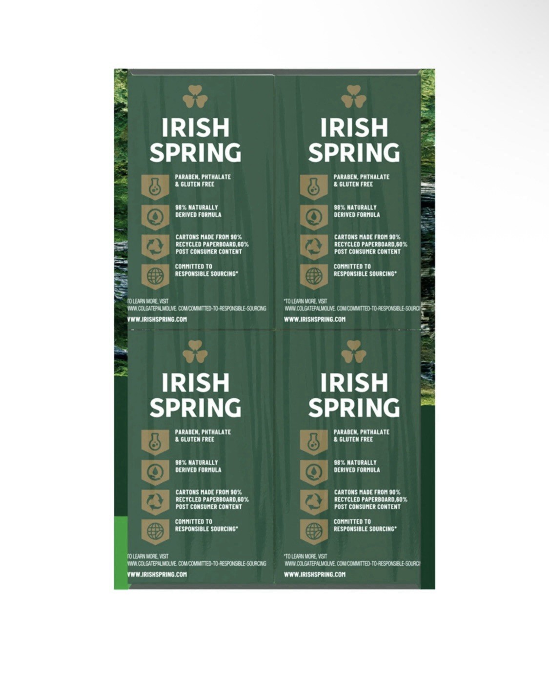 Irish Spring Deodorant Bar Soap, Original Clean, 4.5 oz, 20-count