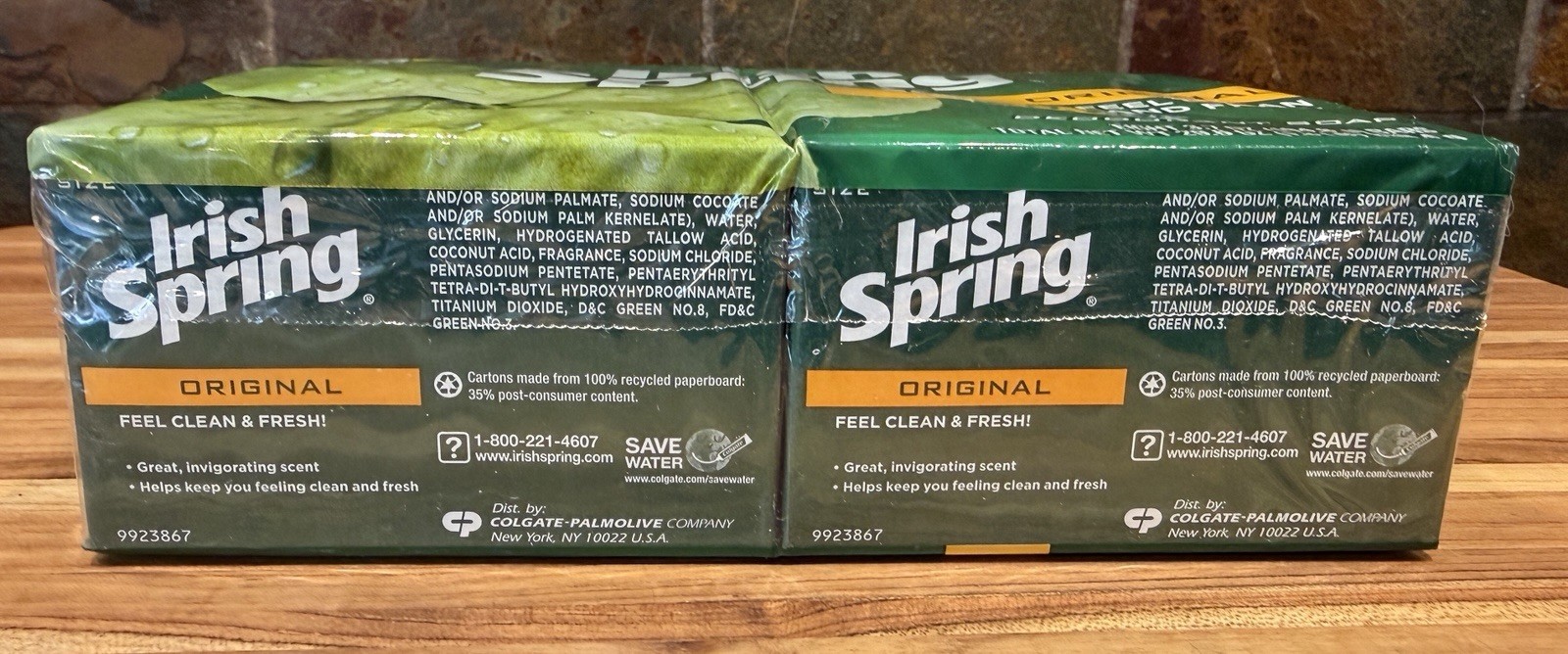 Irish Spring 8 BARS 3.7oz ORIGINAL Scent Deodorant Soap NO FLAXSEED/LINSEED OIL