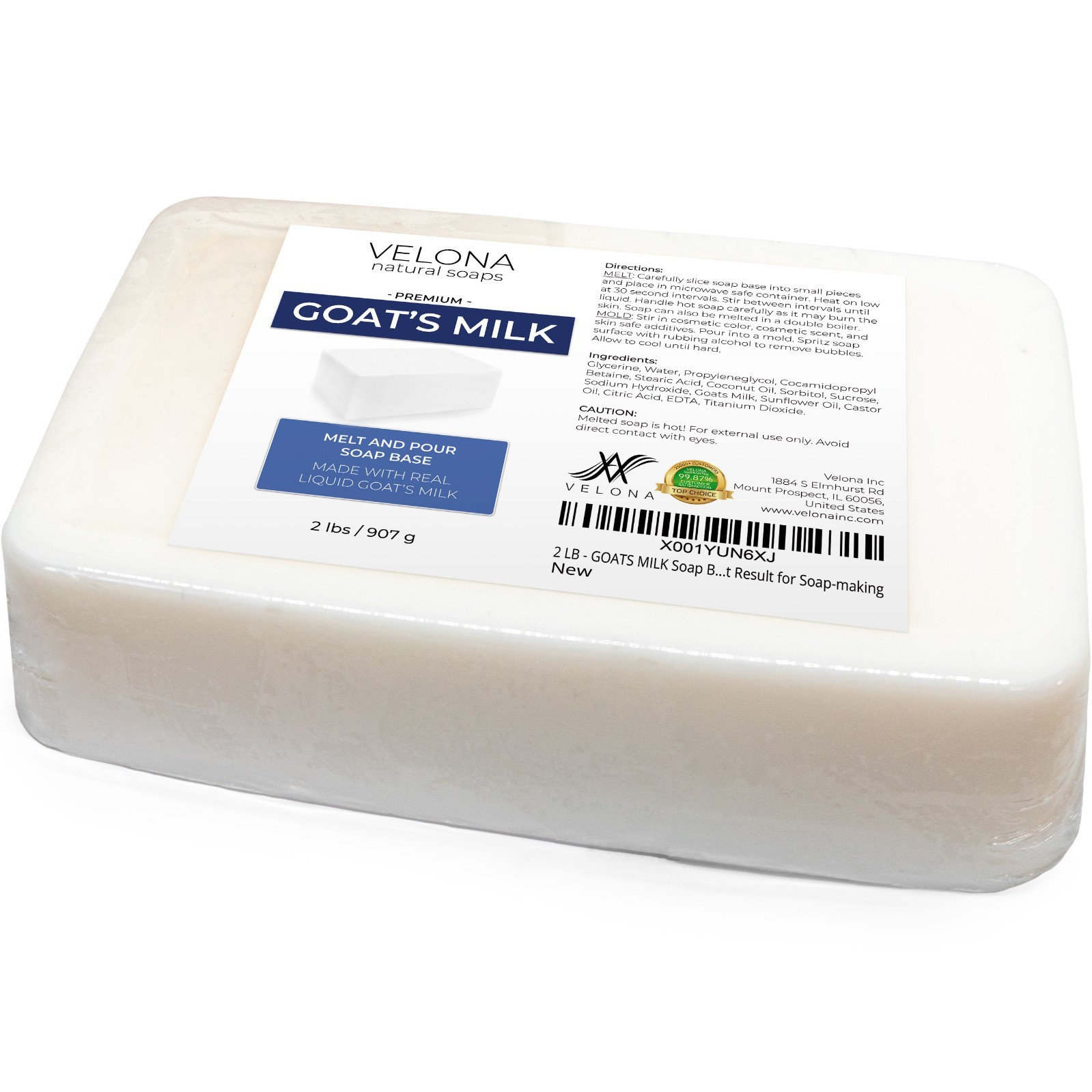 2,5,10,25 LB – GOATS MILK Soap Base by Velona | SLS/SLES free | Melt and Pour