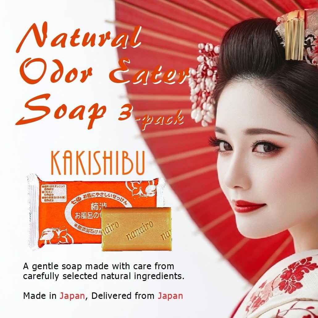 Made in Japan Persimmon Soap Bar for body Odor Old People Smell 3PCS