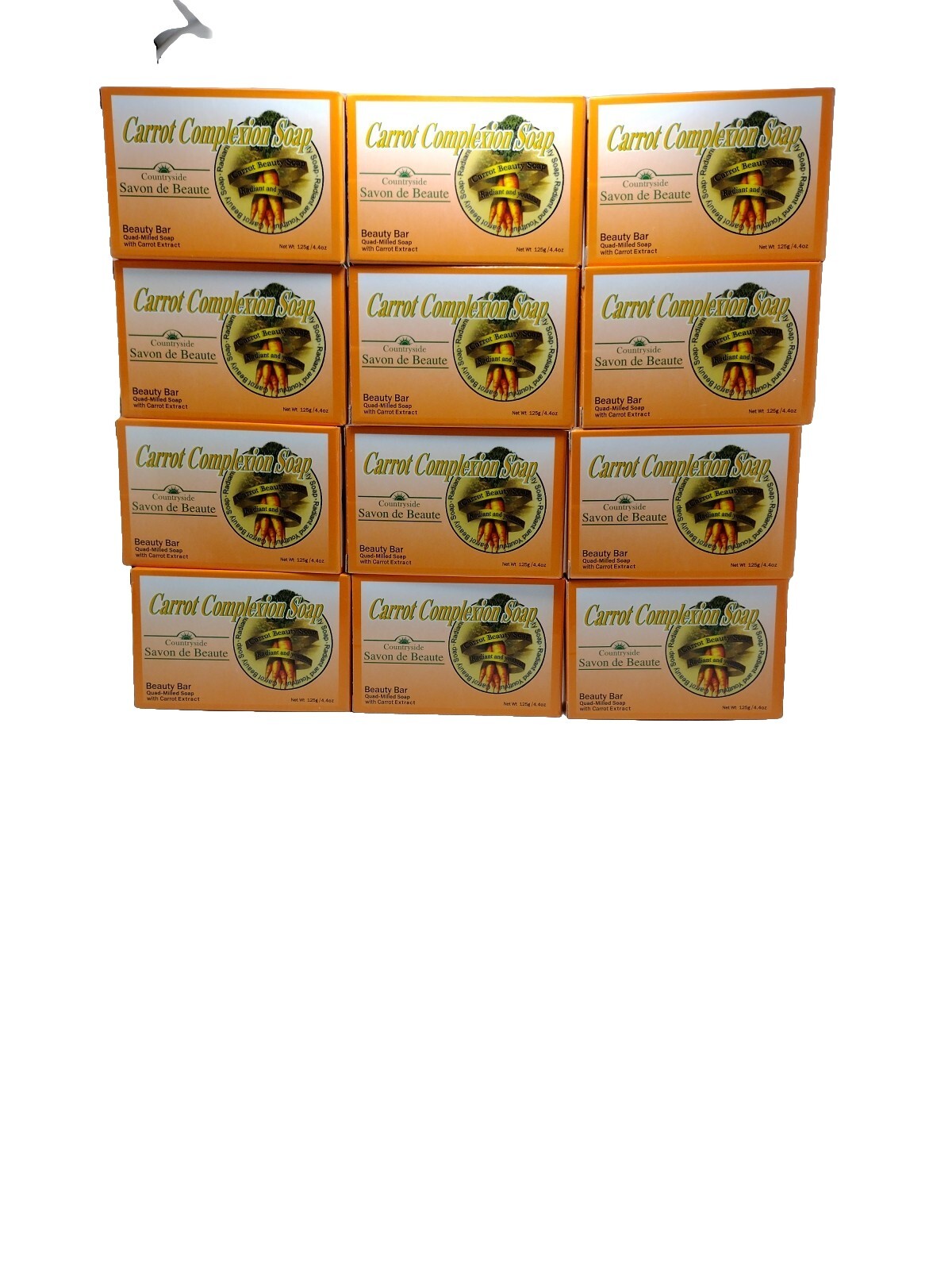 12-Pack CARROT COMPLEXION SOAP BEAUTY BAR WITH CARROT OIL 125g (each) BRAND NEW!