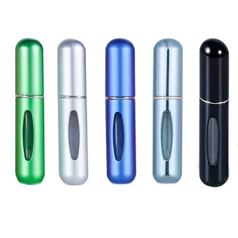 5 Pcs Refillable Travel Portable Perfume Atomizer Bottle Spray Pump Case 5/8 ML