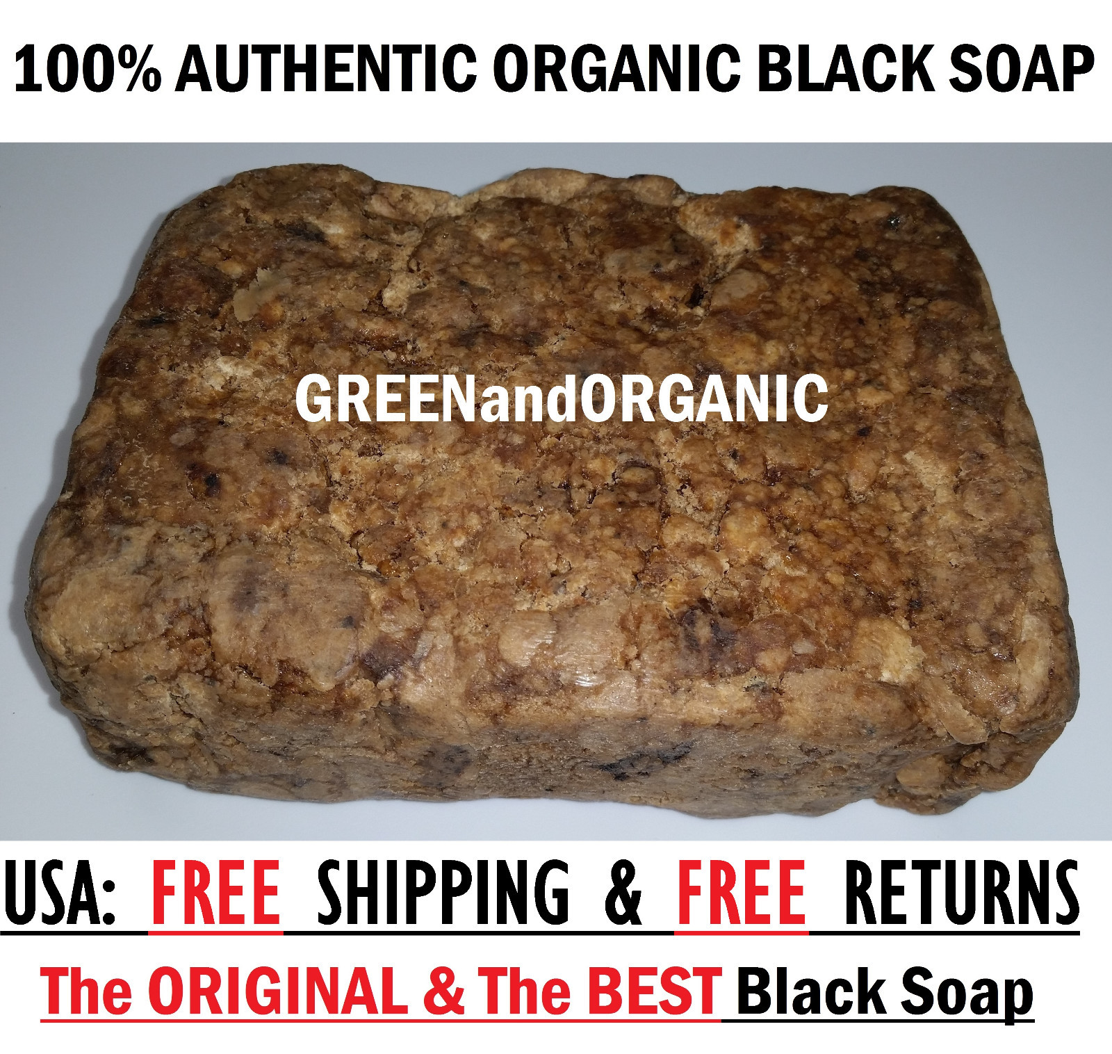 100% NATURAL Raw African Black Soap BAR Organic Unrefined 1/2/3/4/8/16/32 oz/Lb