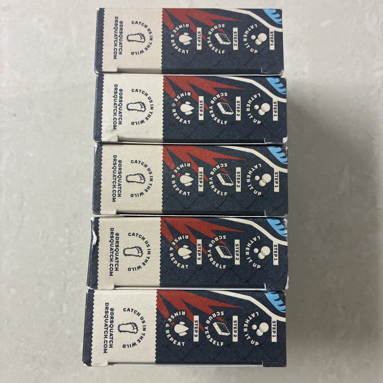 5 New Dr Squatch Stone Cold Stunner Limited WWE Heavy Grit Mens Natural Soap Lot