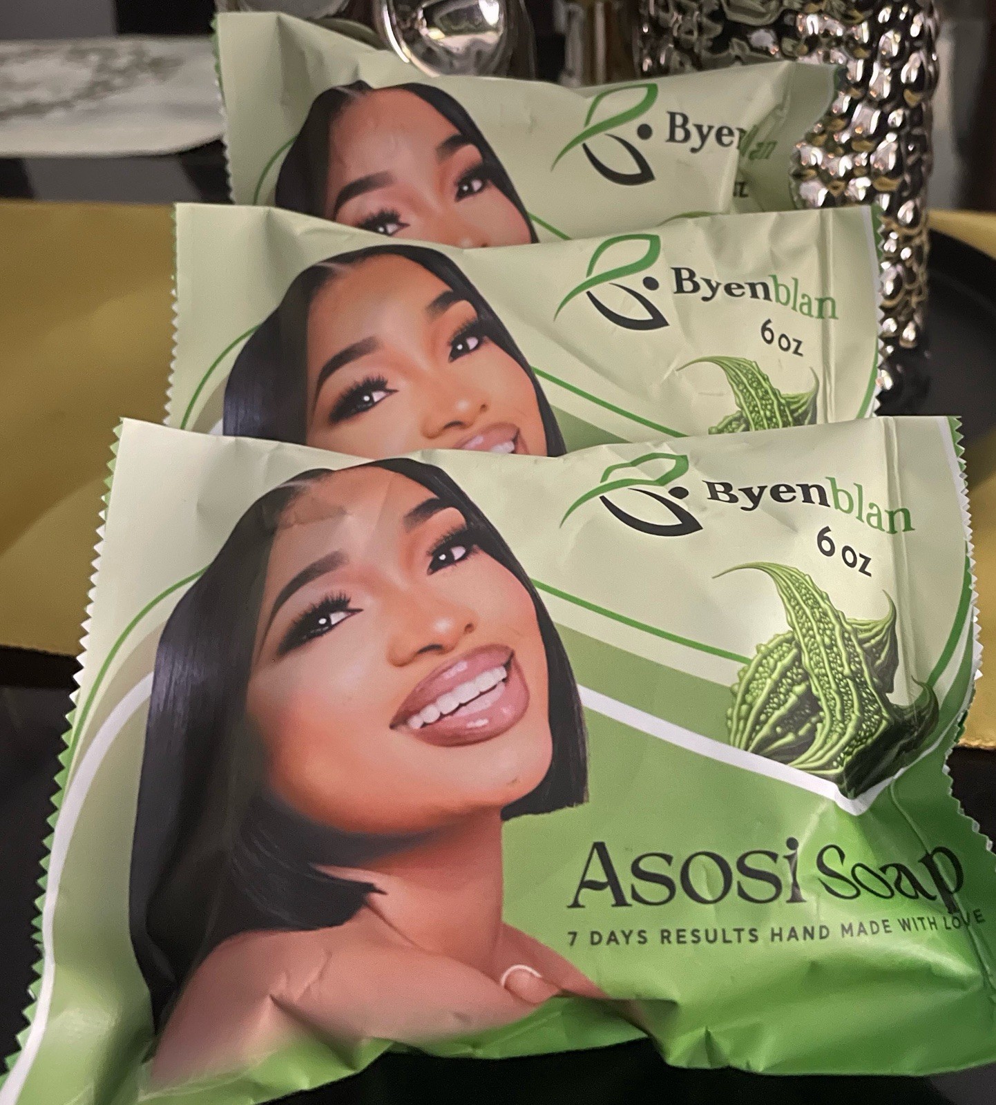 3pcsByenblan Asosi Soap 6oz Handmade Herbal FaceBodySoap Brightening SkinCareBar