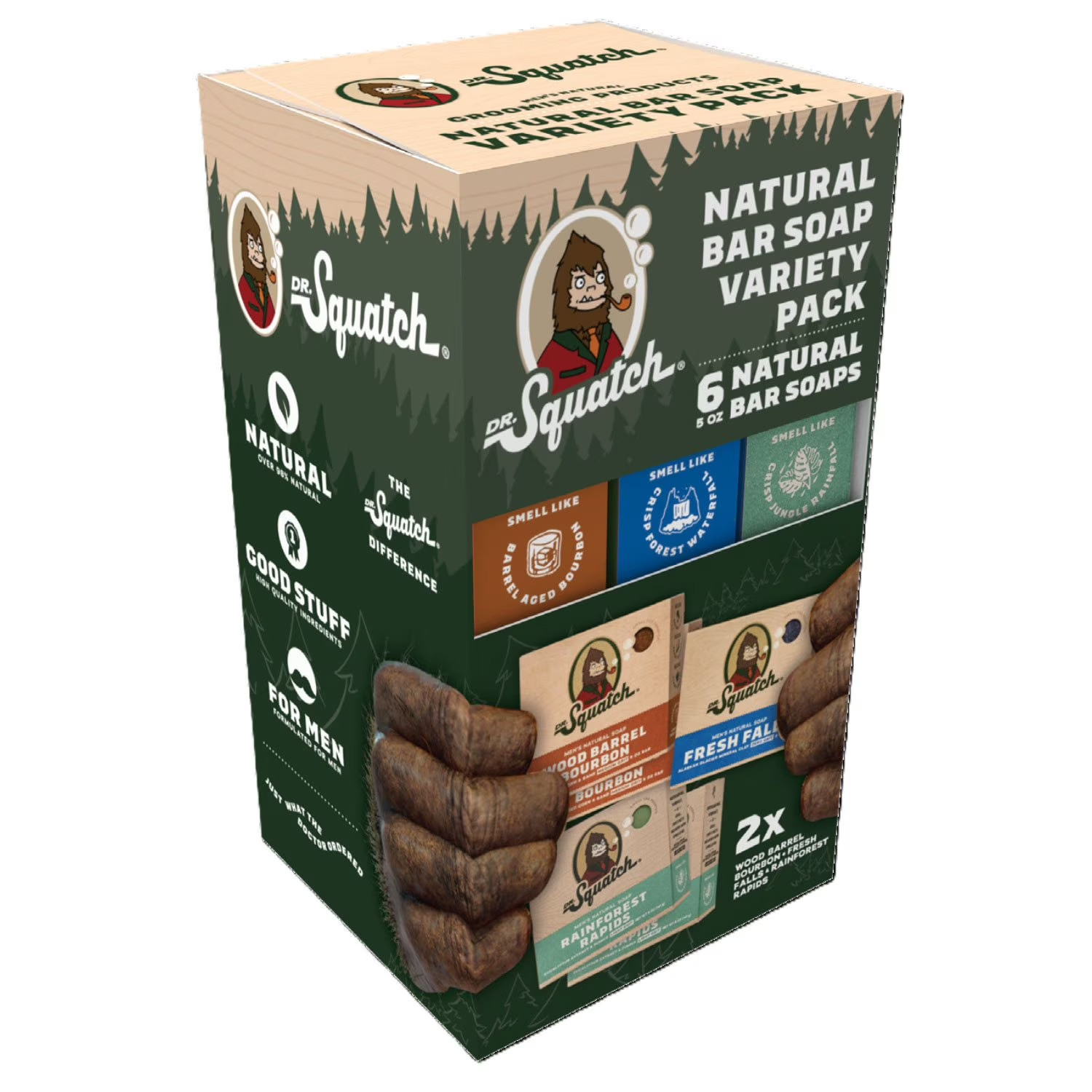 Dr. Squatch Natural Bar Soap Variety Pack 6 Bars 5 oz Each Men Soap Set