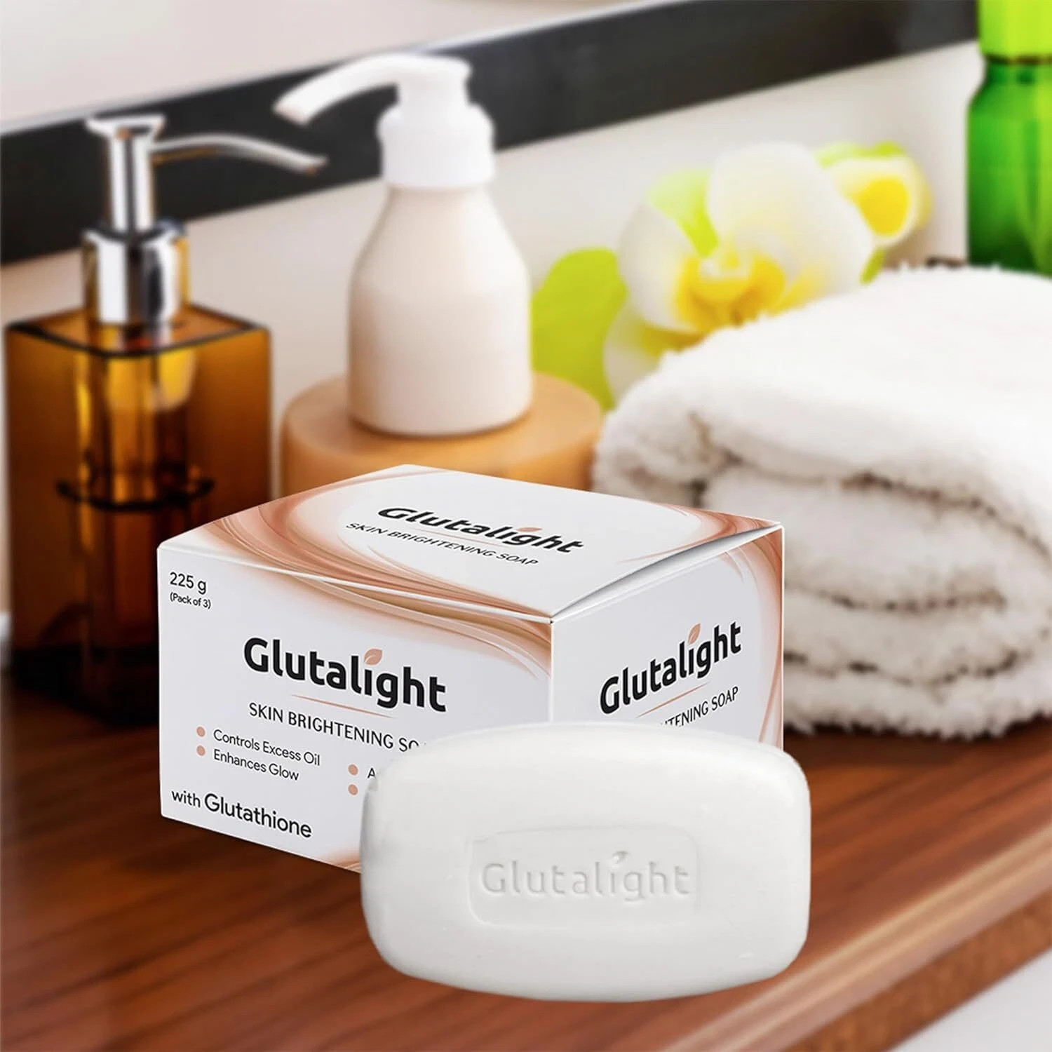 Glutalight Skin Lightening Soap with 1% Glutathione , 75GM (Pack of 3)