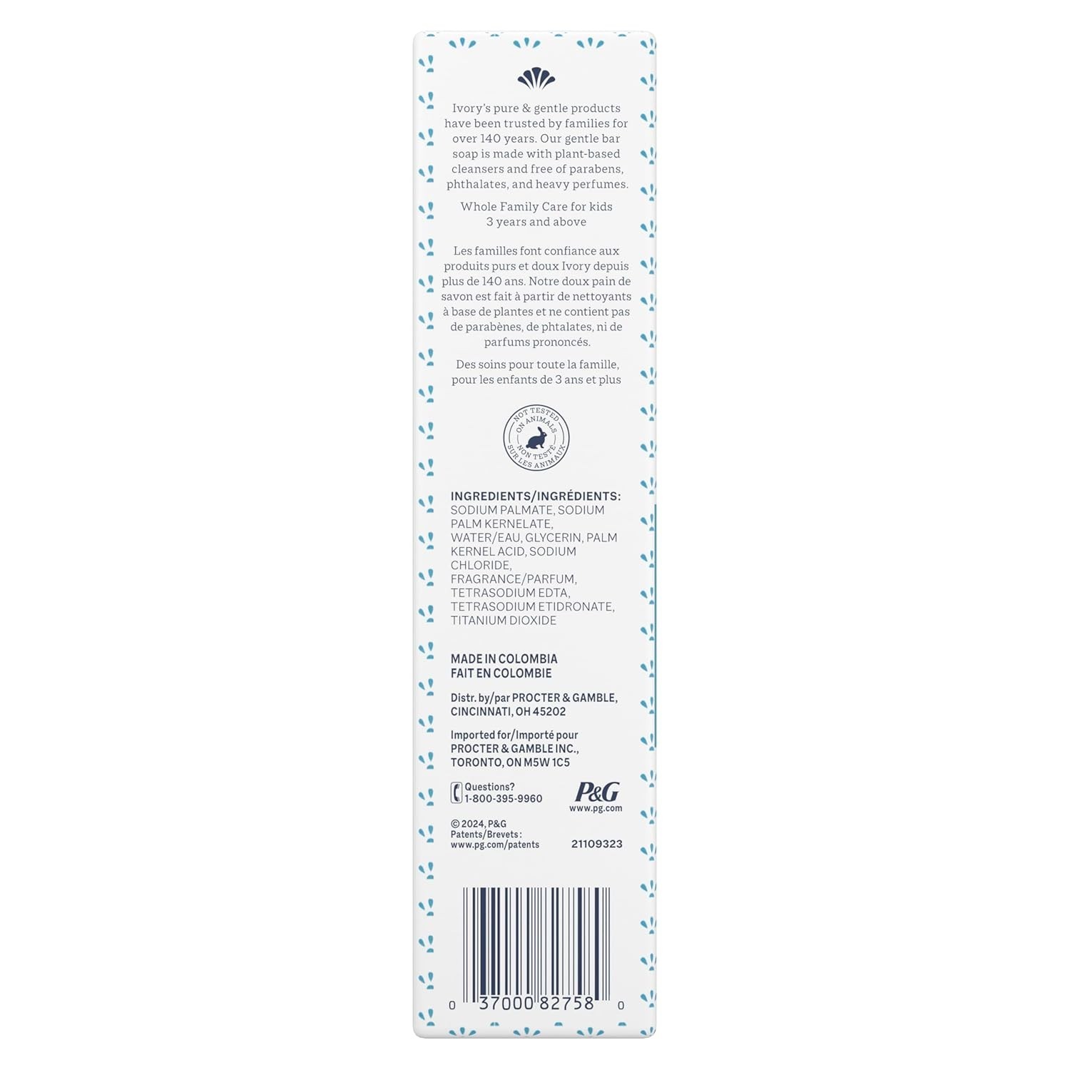 Ivory Gentle Bath Bar Soap, 4 oz 10 Count, 99.44 Pure, Family Pack