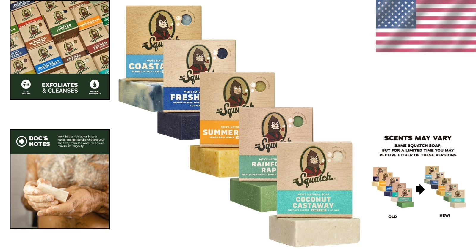 Men’s Natural Body Soap – Coconut, Fresh Falls, Coastal Mist