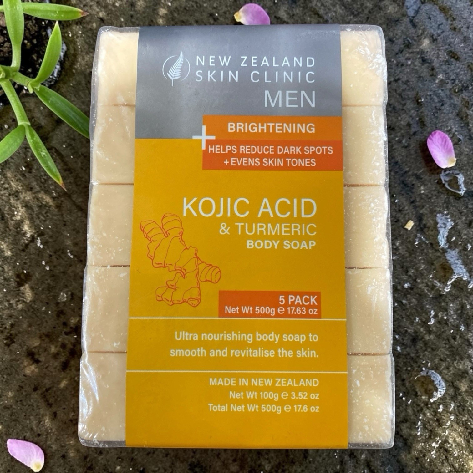 New Zealand Skin Clinic Kojic Acid Turmeric Brightening Body Soap 5 Pack 500g