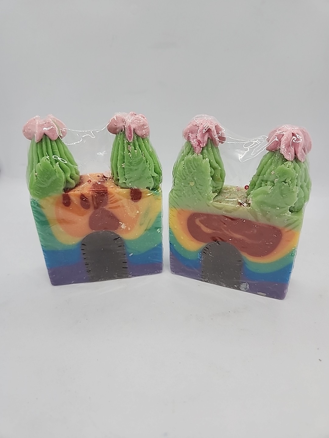 Na Tru Hndmade Soap Rainbow Cactus Set Of 2