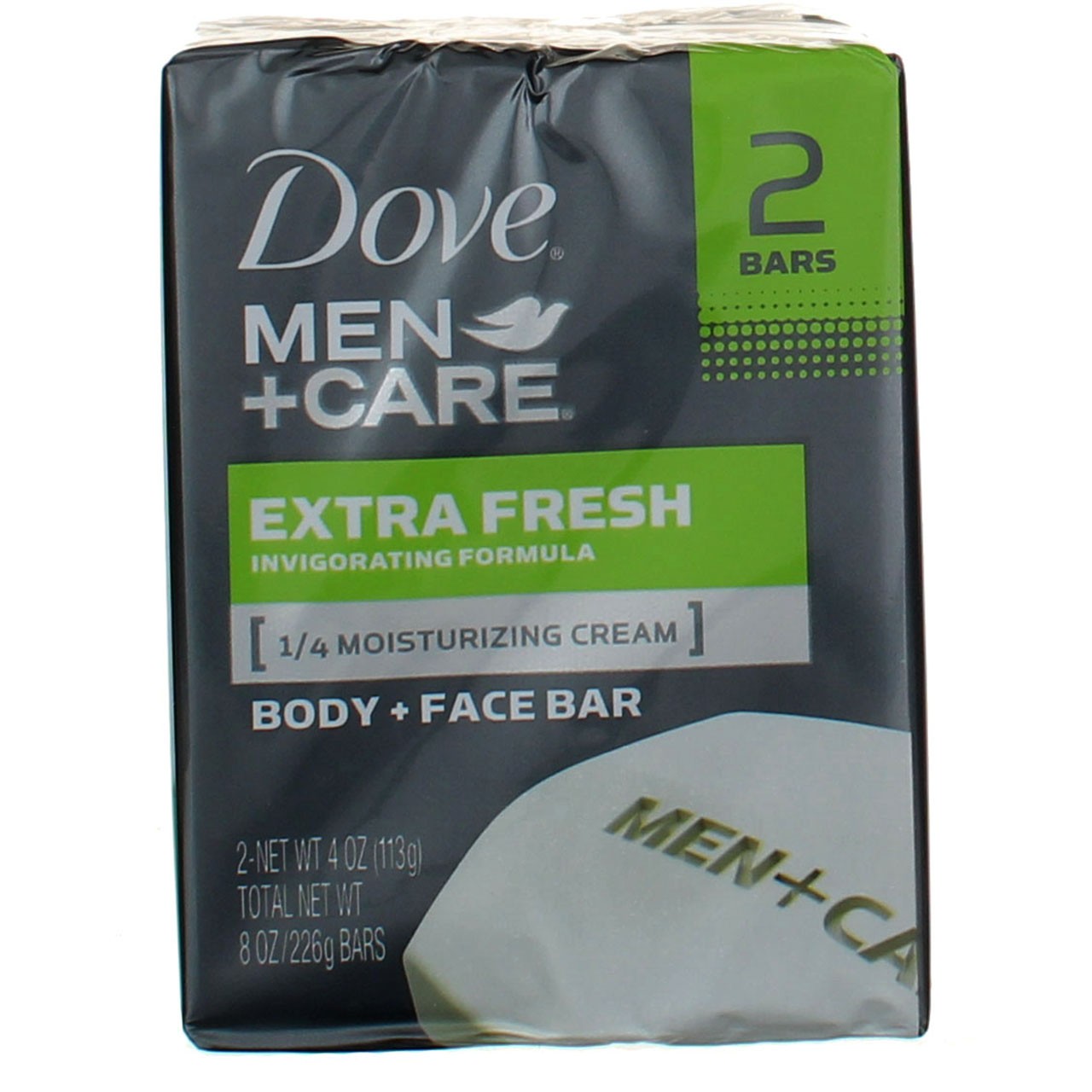 6 Pack Dove Men+Care Extra Fresh Extra Fresh Body + Face Bar, 4 oz, 2 Ct