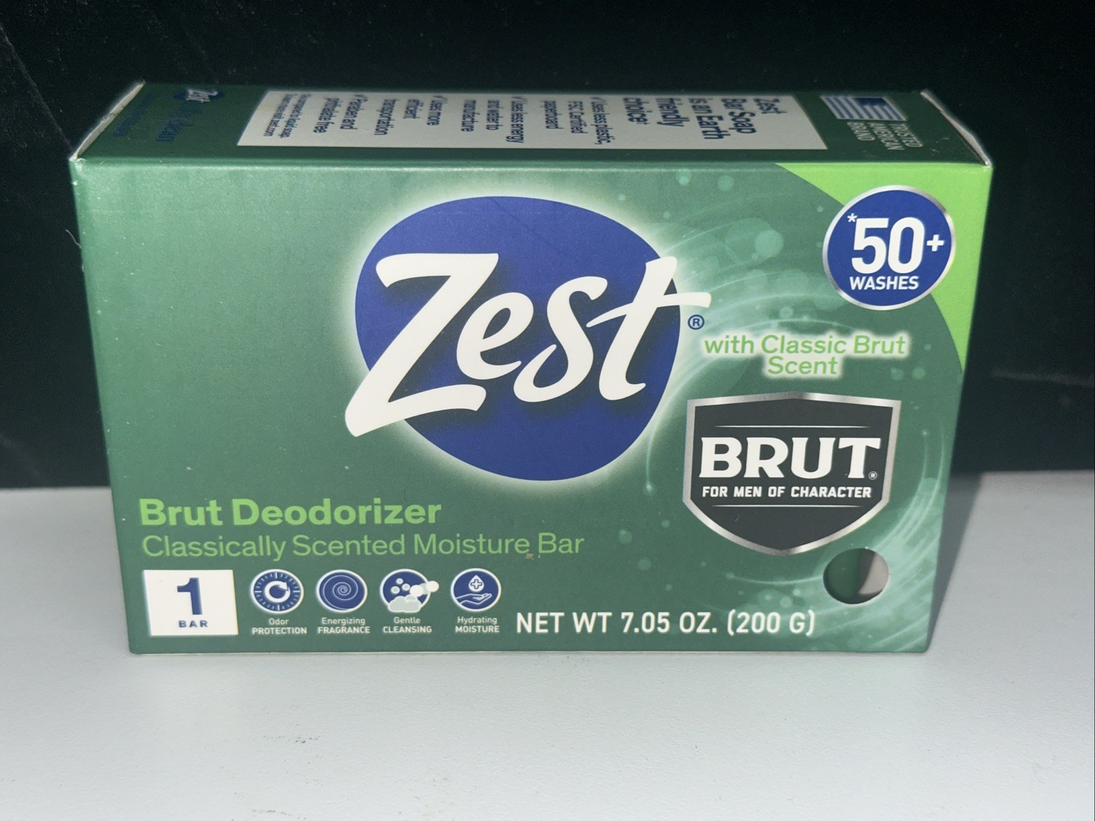 LOT OF 8-ZEST BRUT Deodorizer Classic Scent Moisture Bar Soap 7.05 oz. New