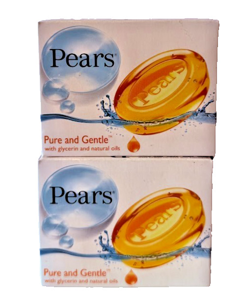 Pears Pure And Gentle with Glycerin & Natural Oil 75g Each X2