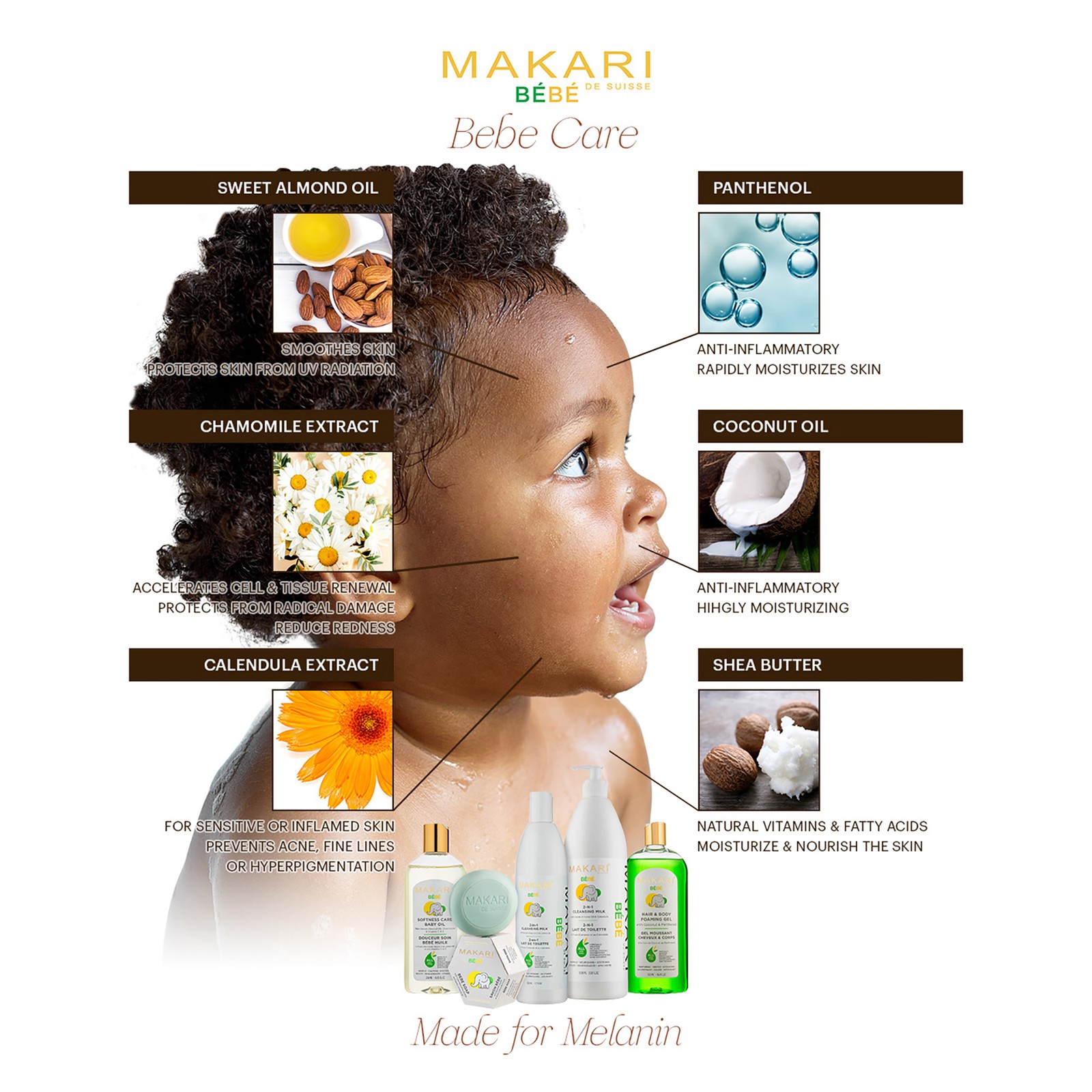 3 Pack Bebe Soap – Calendula by Makari for Women – 5.4 oz Soap