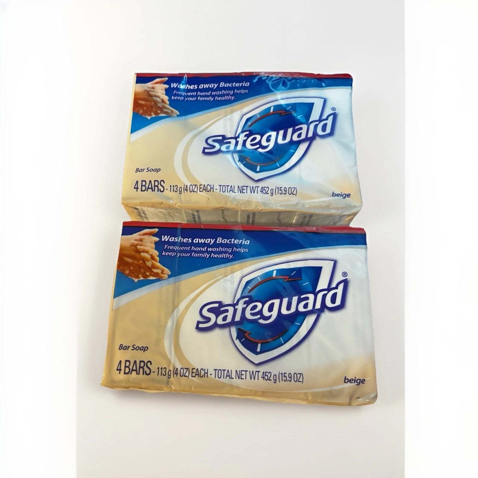 Safeguard Beige Bar Soap Discontinued (2) Packs 8 Deodorant Antibacterial Sealed