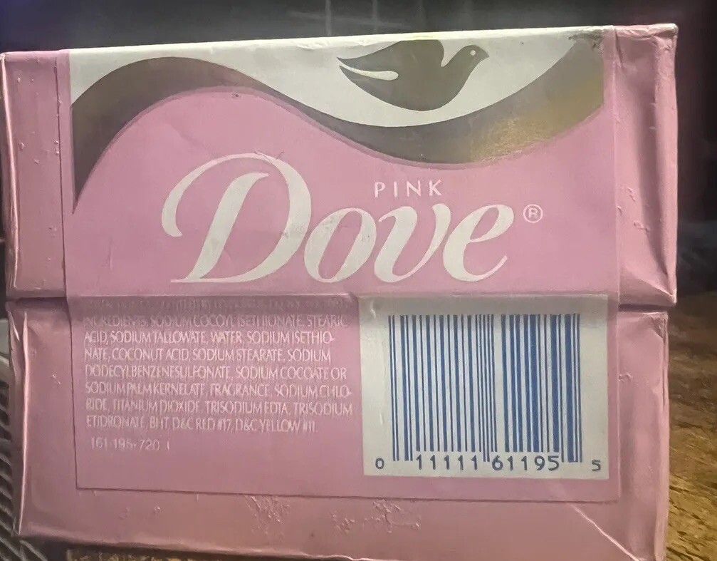 2 Vintage Dove Pink Beauty Bar Soap 200 gram 1/4 Moisturizing Cream Light Scent