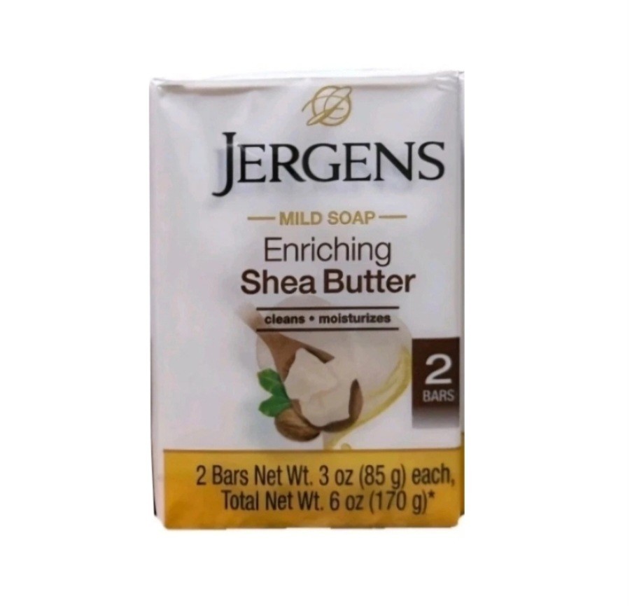 NEW! JERGENS (2-BARS) 3 Oz. (85g) Bars 🟡🫧 ●SHEA BUTTER● Enriching Mild Soap🫧.