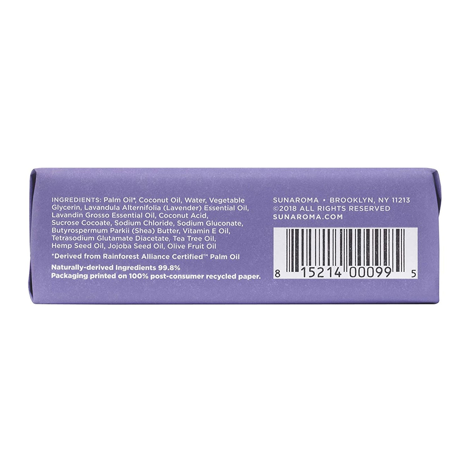 Sunaroma Lavender Shea Butter Vitamin E Oil Soap Bar 8 Oz|Case of 6