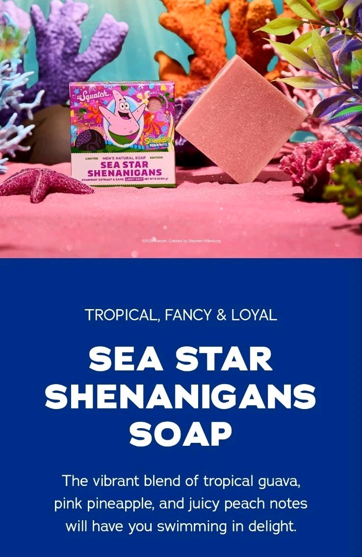 Dr Squatch x SpongeBob SquarePants & Patrick 4-Pk Limited Edition Soap